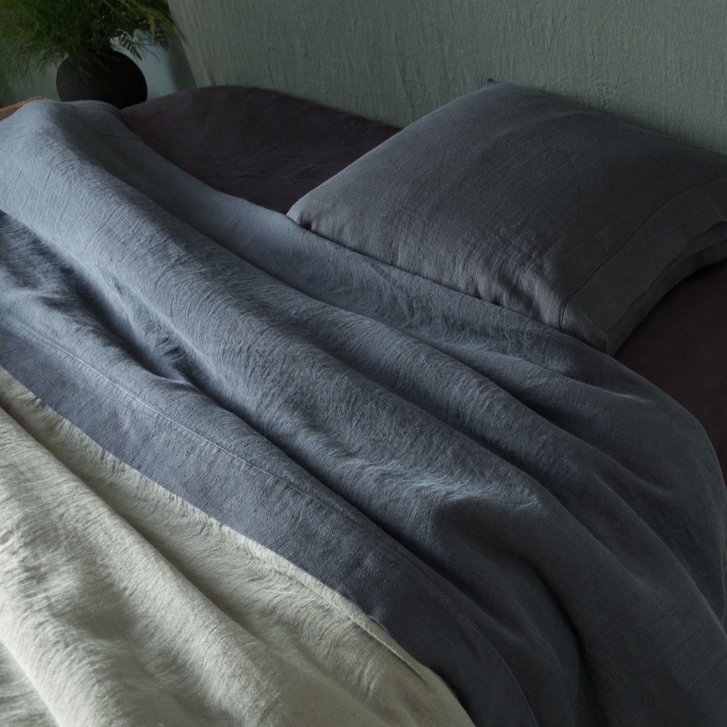 Draps plats satin de lin