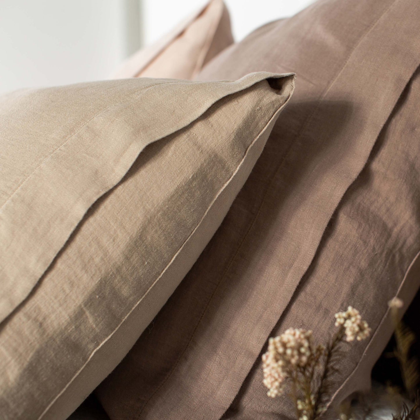 Taies d’oreiller satin de lin